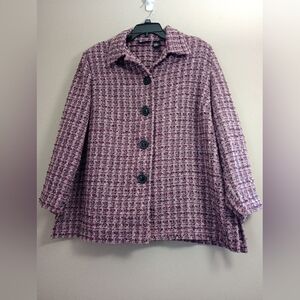 Maggie Barnes Textured Pink and Black Jacket Size 1X